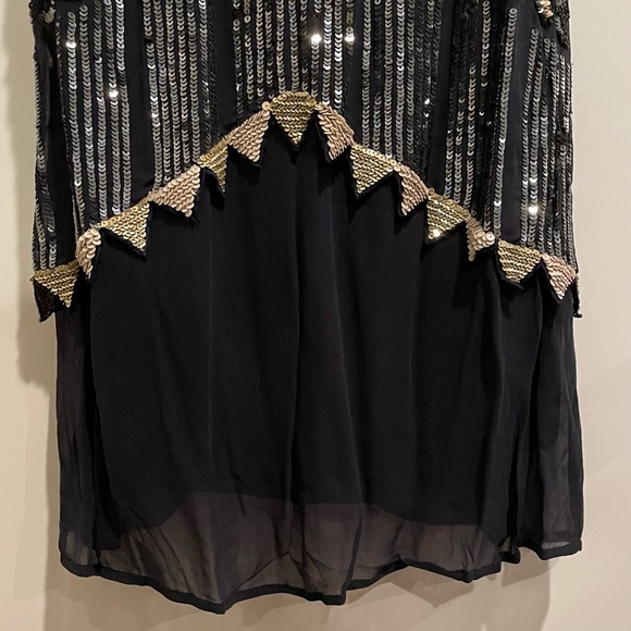 NWT Gracia Sequined Sparkle Navy Blue Mini Dress Sleeveless M - Picture 10 of 15